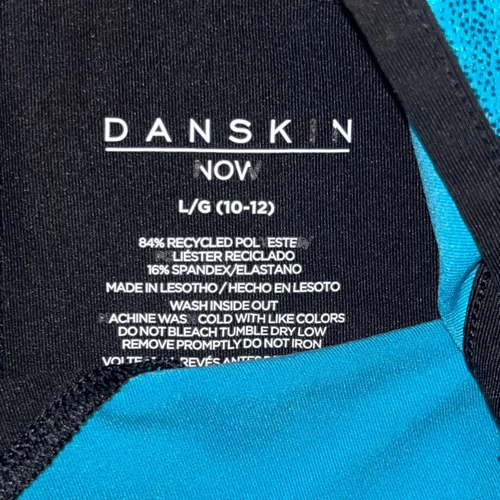 Danskin Blue and Black Leotard with Purple‎ Accent